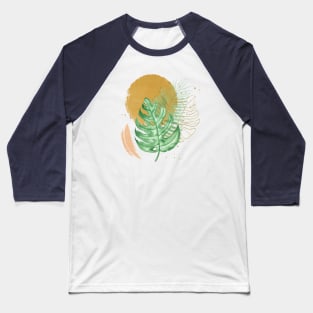 Abstract Moon And Leaves Baseball T-Shirt